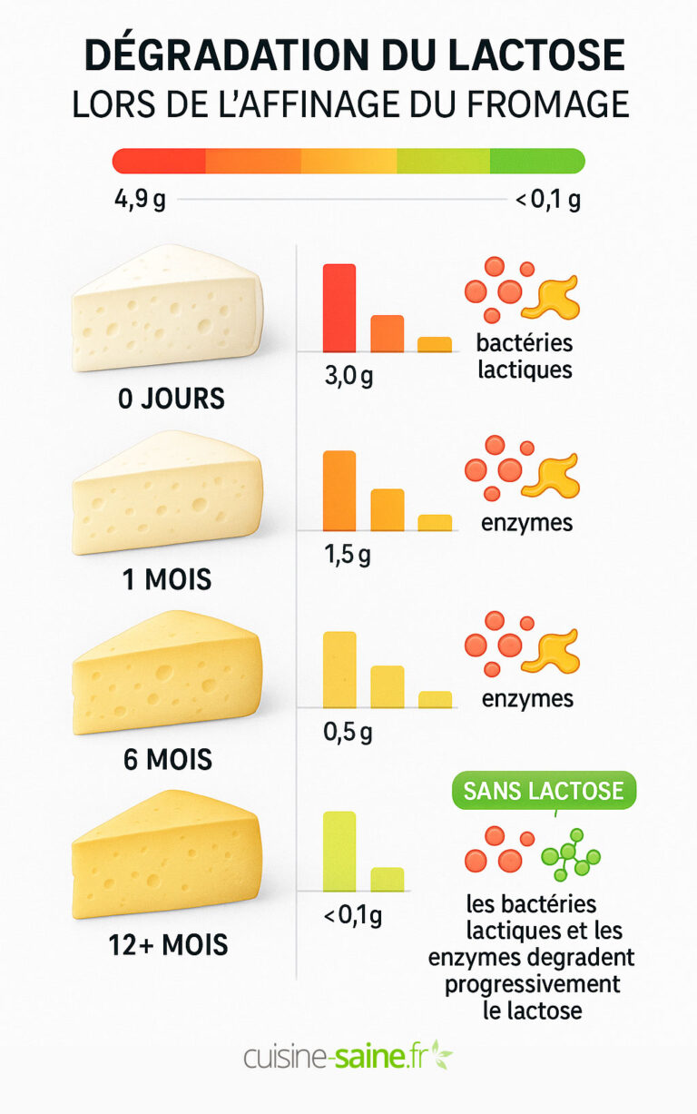 Dégradation du lactose lors de l'affinage