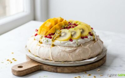 Pavlova aux fruits exotiques sans gluten ni lactose