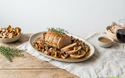 Quasi de veau au four avec des champignons