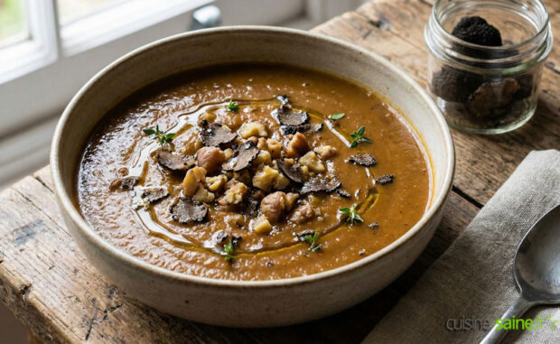 Recette de soupe potimarron châtaigne à la truffe