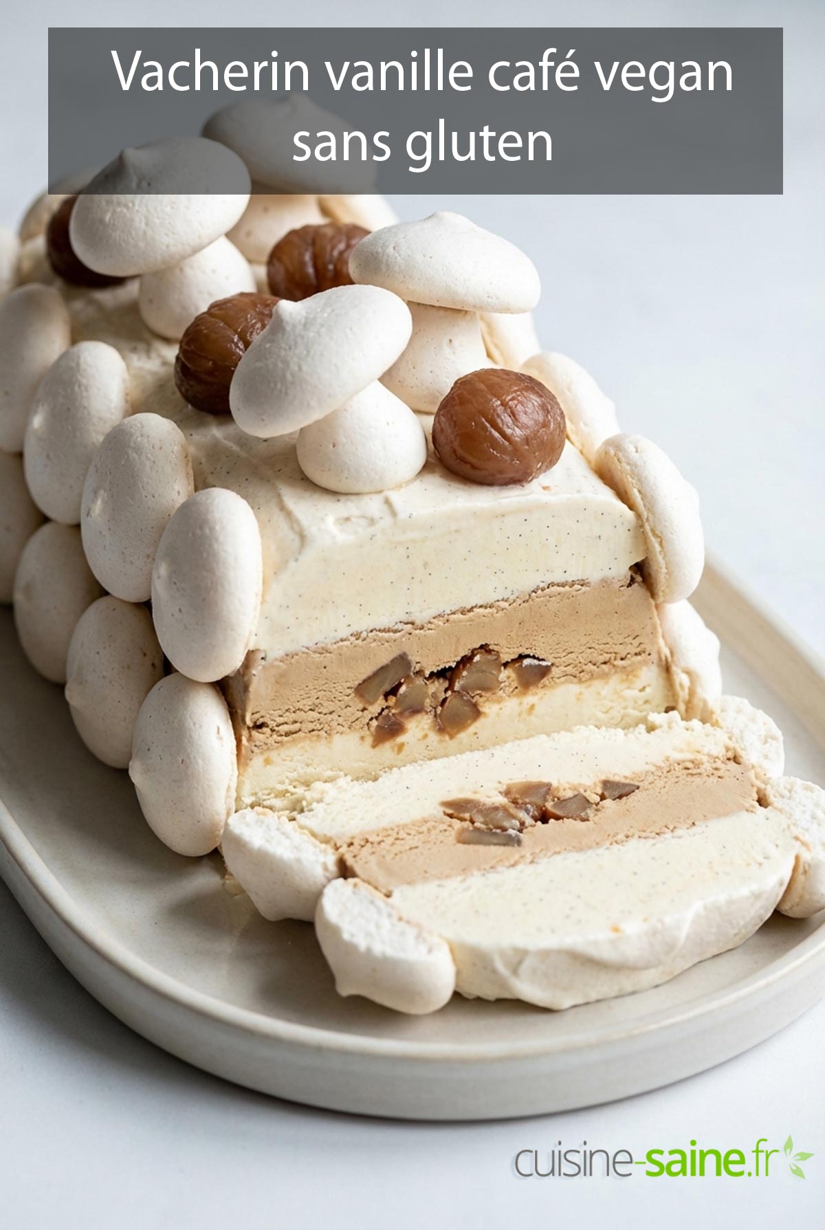 Recette de vacherin vanille café vegan sans gluten