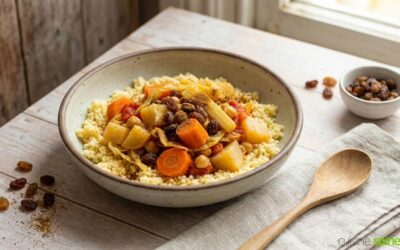 Couscous végétarien sans gluten aux légumes d’hiver