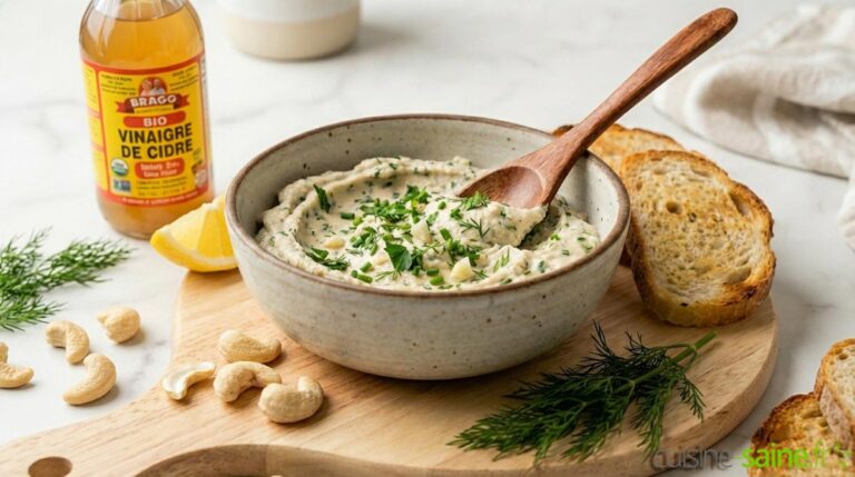 Crème de cajou fraîche à l'ail et aux fines herbes (style Boursin sans lactose)