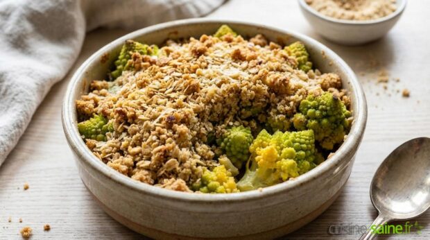 Crumble de chou romanesco à la noisette et au parmesan