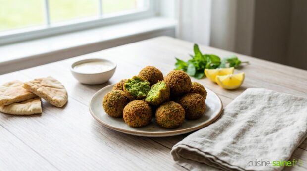 Falafels verts vegan sans gluten aux herbes fraîches