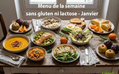 Menu de la semaine de janvier sans gluten ni lactose