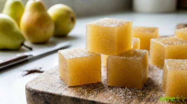 Pâtes de fruits fondantes à la poire et vanille (allégées)