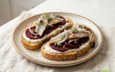 Recette hareng fumé : tartines nordiques à la betterave et au yaourt végétal