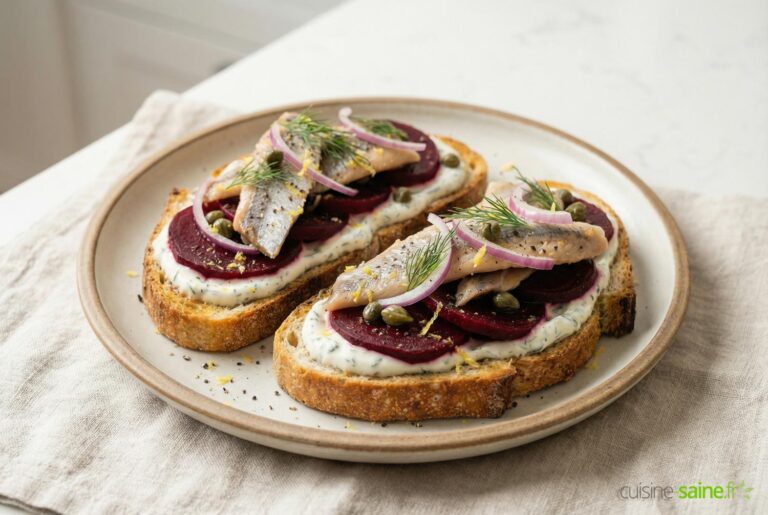 recette hareng fumé en tartines nordiques à la betterave
