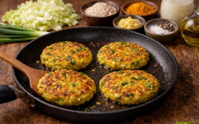 Galettes au chou chinois et curcuma (vegan & sans gluten)