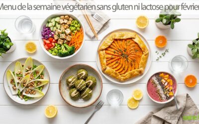 Menu de la semaine végétarien sans gluten ni lactose pour février