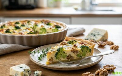 Quiche au brocoli et roquefort sans gluten