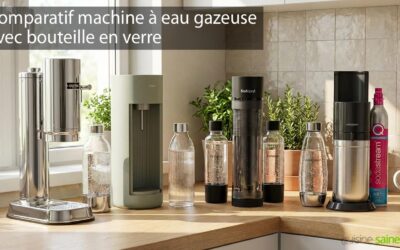 Comparatif machine à eau gazeuse avec bouteille en verre