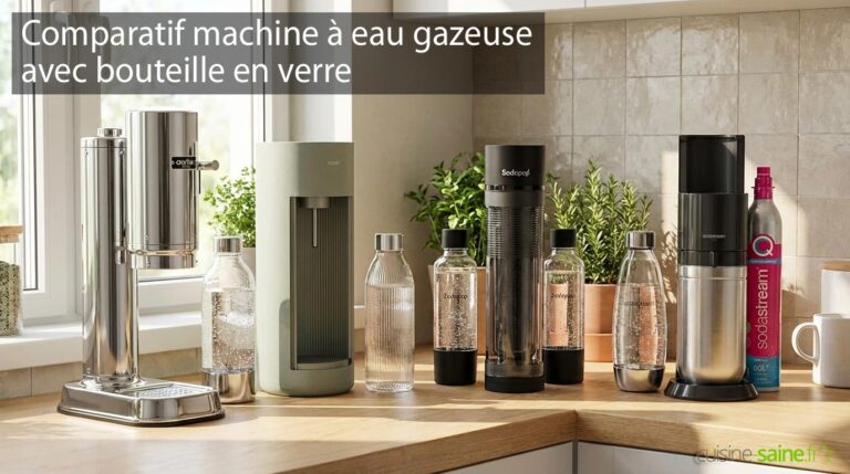 Comparatif machine à eau gazeuse avec bouteille en verre