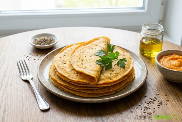 Crêpes à la carotte sans gluten & sans lactose
