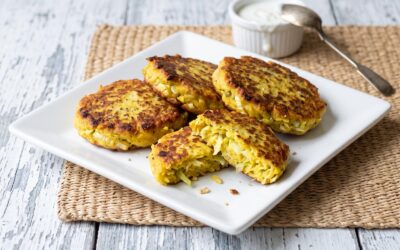 Galettes au chou chinois et curcuma (vegan & sans gluten)