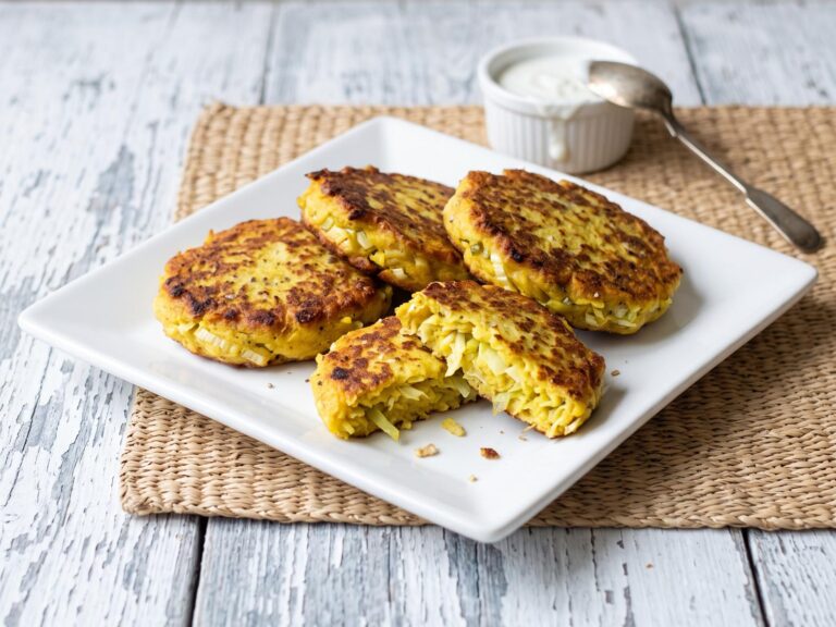 Galettes au chou chinois et curcuma (vegan & sans gluten)