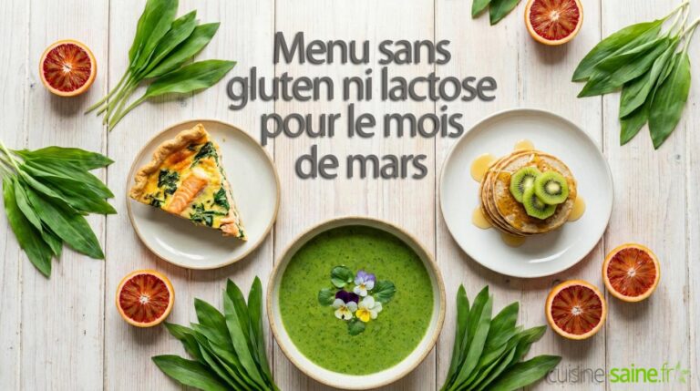 Menu sans gluten ni lactose pour le mois de mars