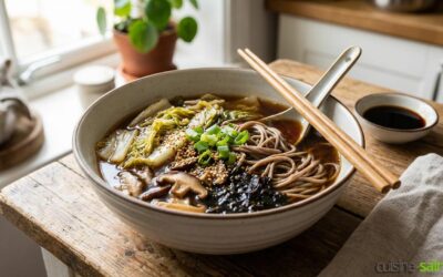 Soupe détox asiatique au chou chinois, soba et algues dulse