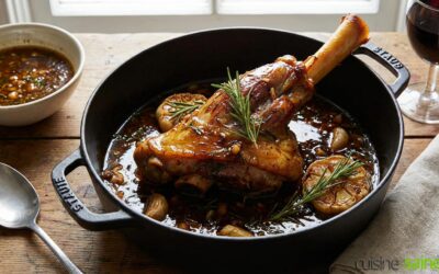 Souris d’agneau confites au four au miel et romarin