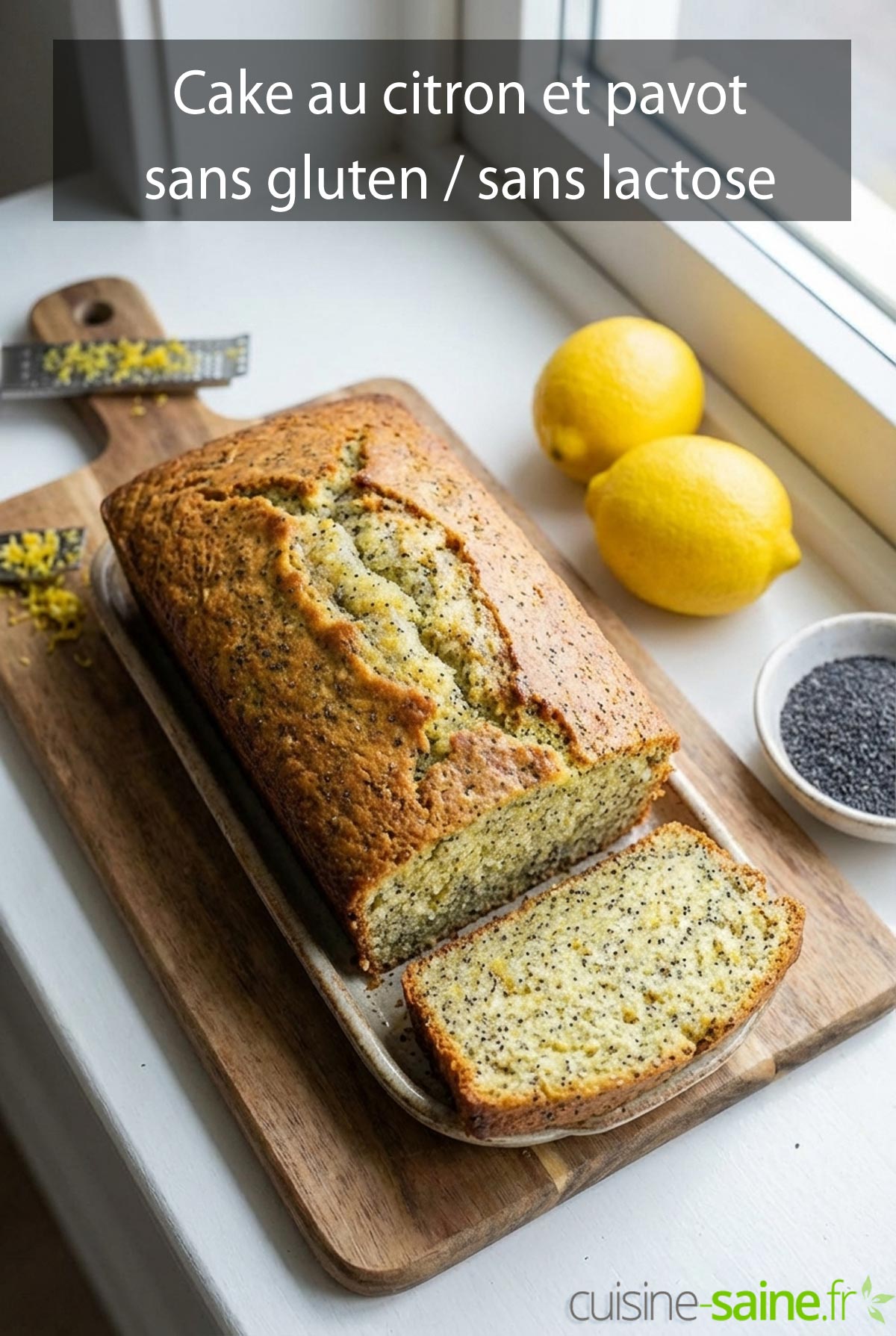 Cake au citron et pavot sans gluten ni lactose