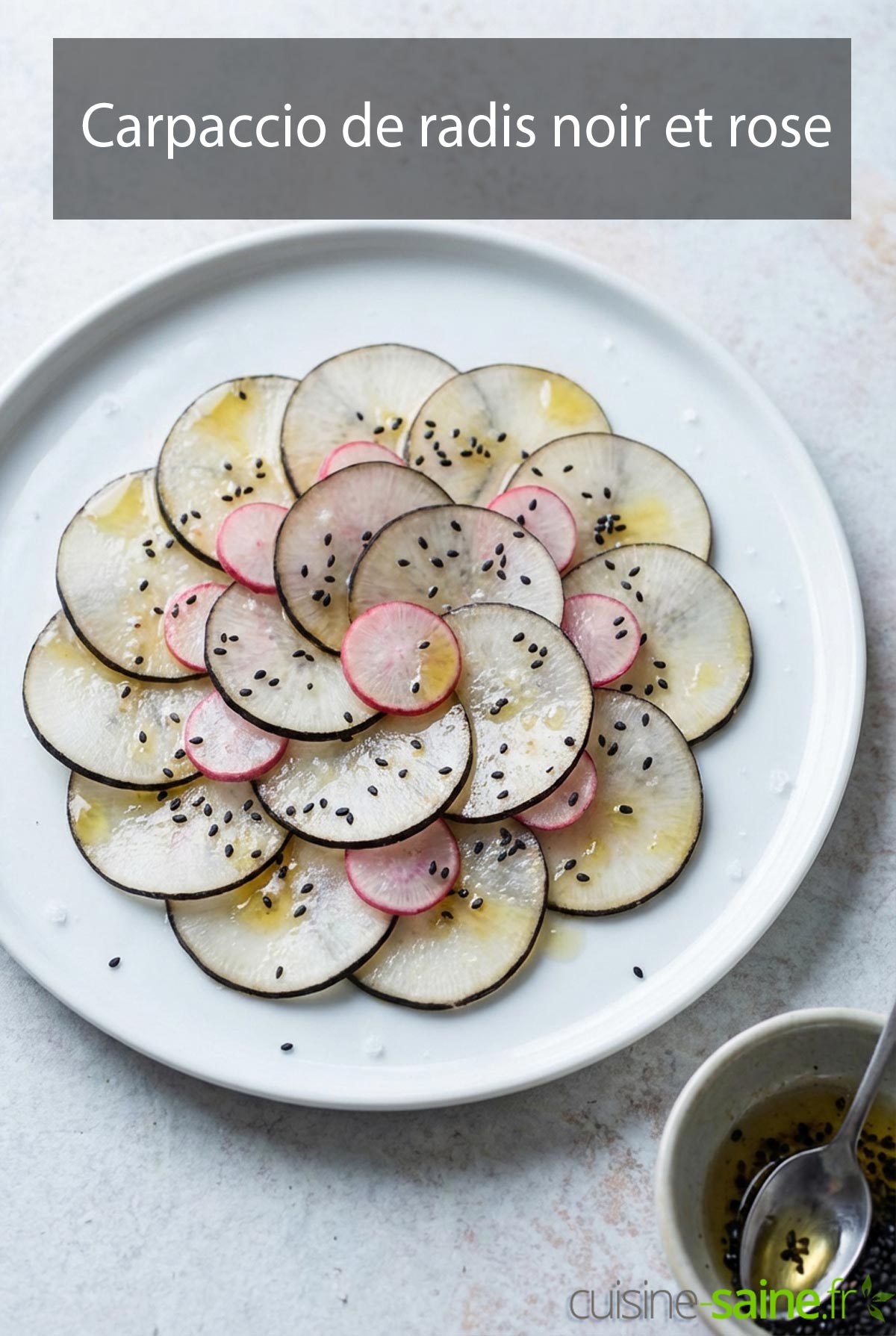 Carpaccio de radis noir et rose