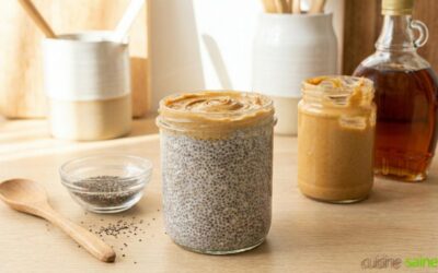 Recette de chia pudding au lait de noisette et beurre de cacahuète