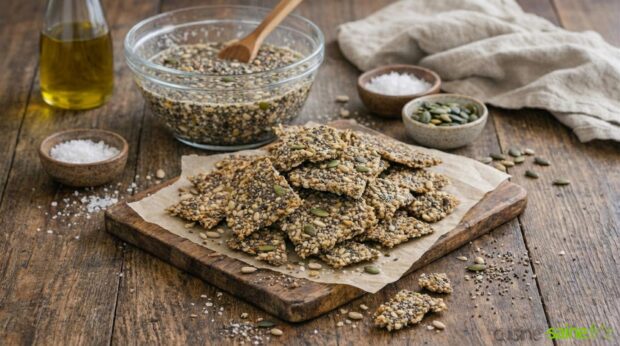 Crackers aux graines express et sans farine