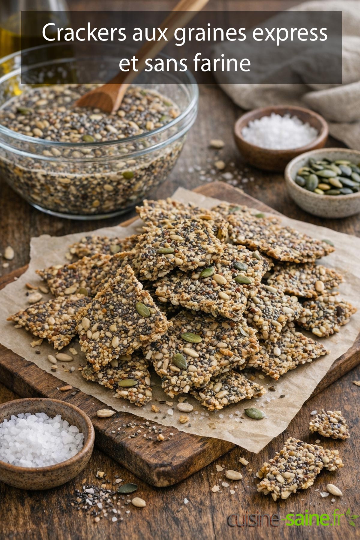 Crackers aux graines express et sans farine