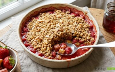 Crumble fraise et rhubarbe sans gluten et vegan