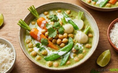 Curry vert végétarien aux légumes nouveaux