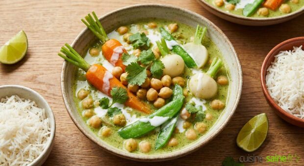 Curry vert végétarien aux légumes nouveaux