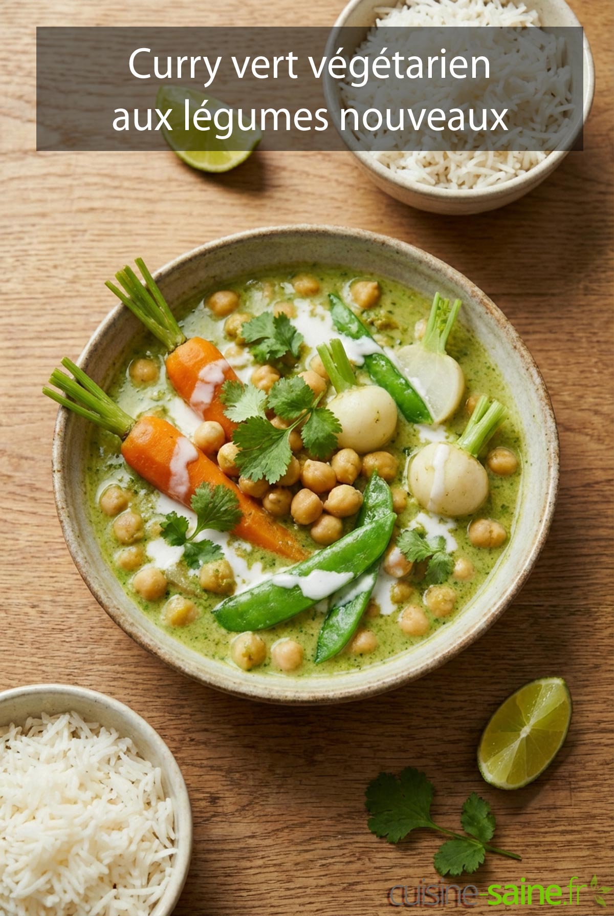 Curry vert végétarien aux légumes nouveaux