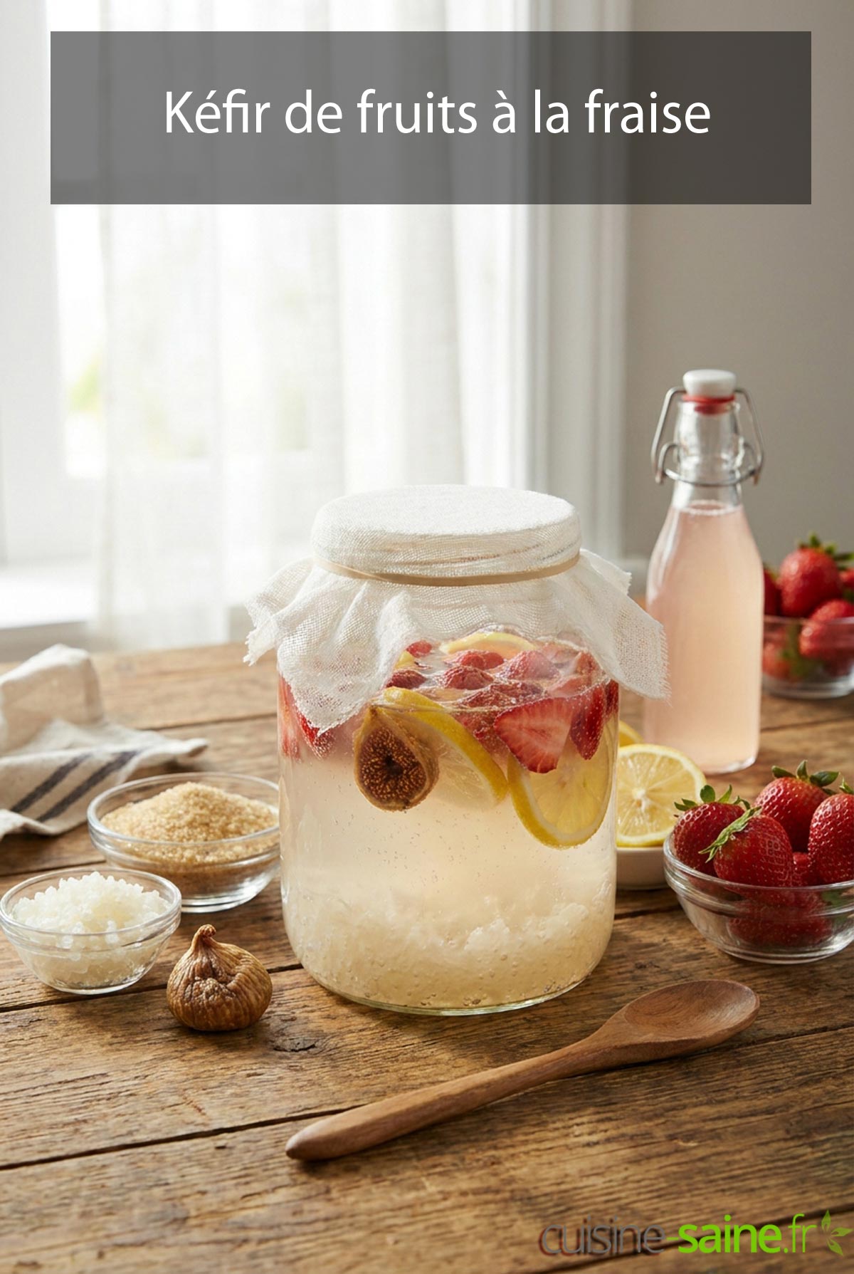 Recette kéfir de fruits maison à la fraise