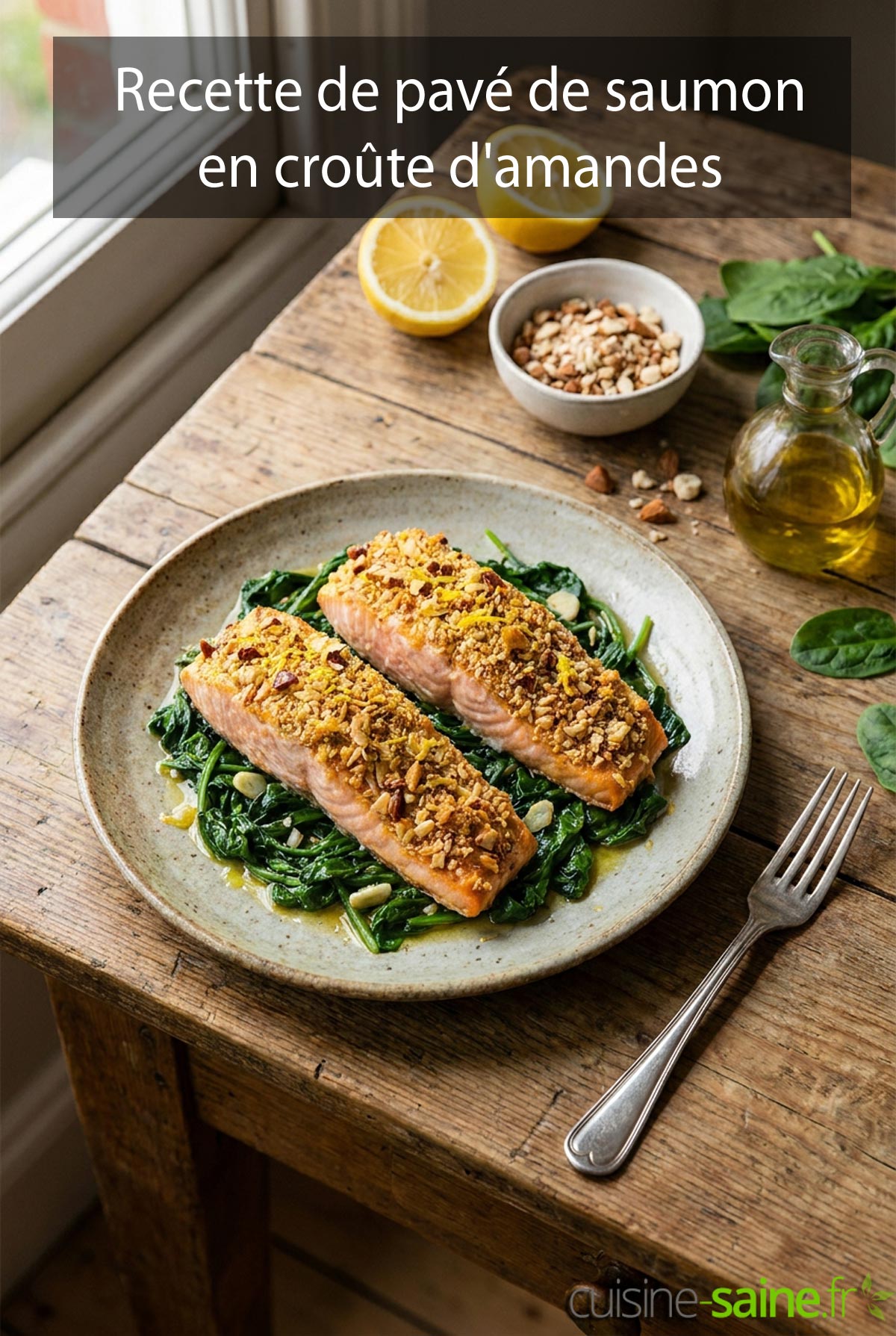 Recette de pavé de saumon en croûte d'amandes