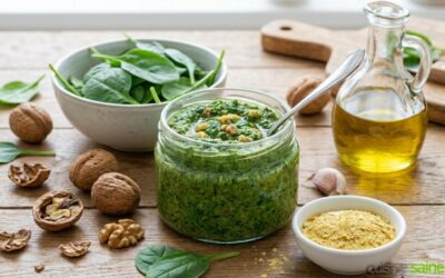 Recette de pesto d’épinards et noix vegan