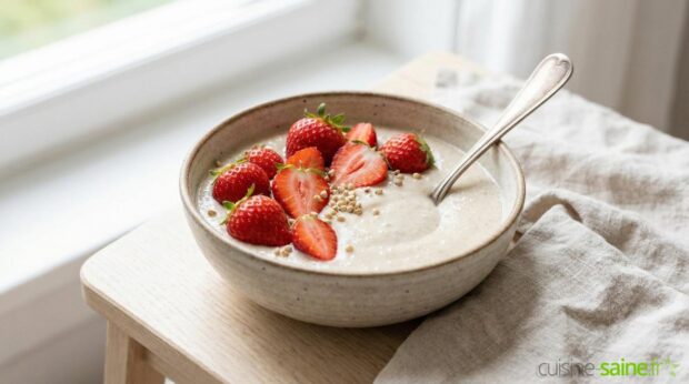 Pudding de sarrasin germé aux fruits et lait de chanvre