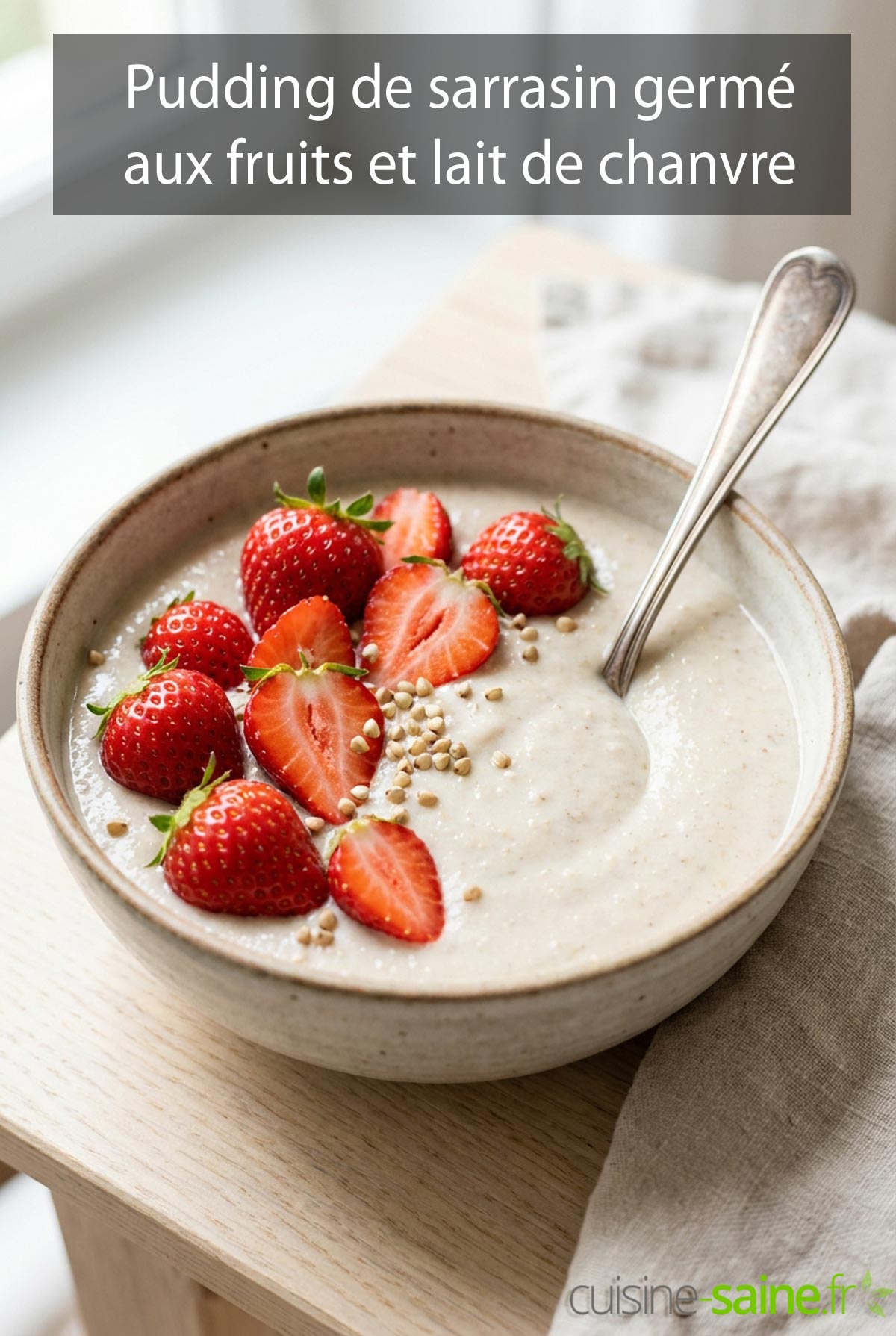 Pudding de sarrasin germé aux fruits et lait de chanvre