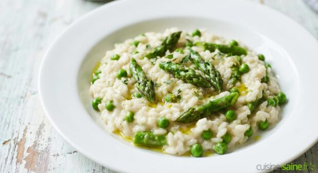 Risotto aux petits pois et asperges