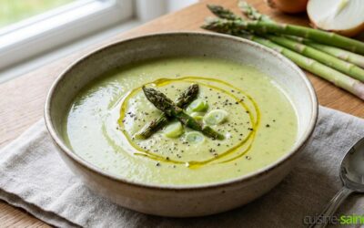 Délicieux velouté d’asperges vertes au lait de coco