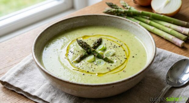 velouté d'asperges vertes au lait de coco