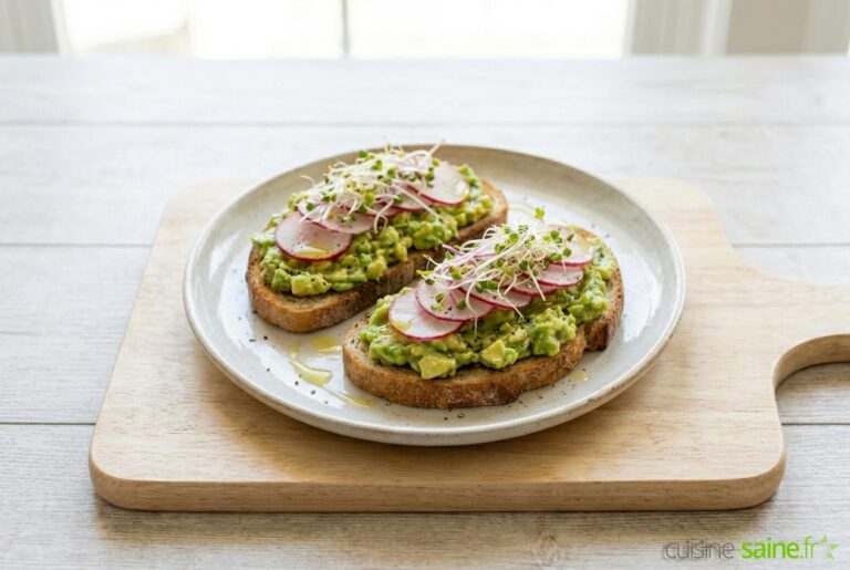 Recette d'avocado toast aux radis et graines germées