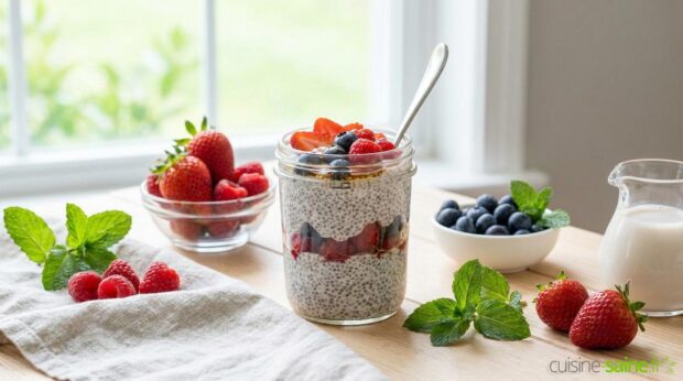 Chia pudding d’été aux fruits rouges