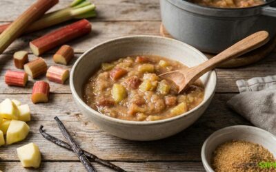 Recette de compote pomme rhubarbe acidulée