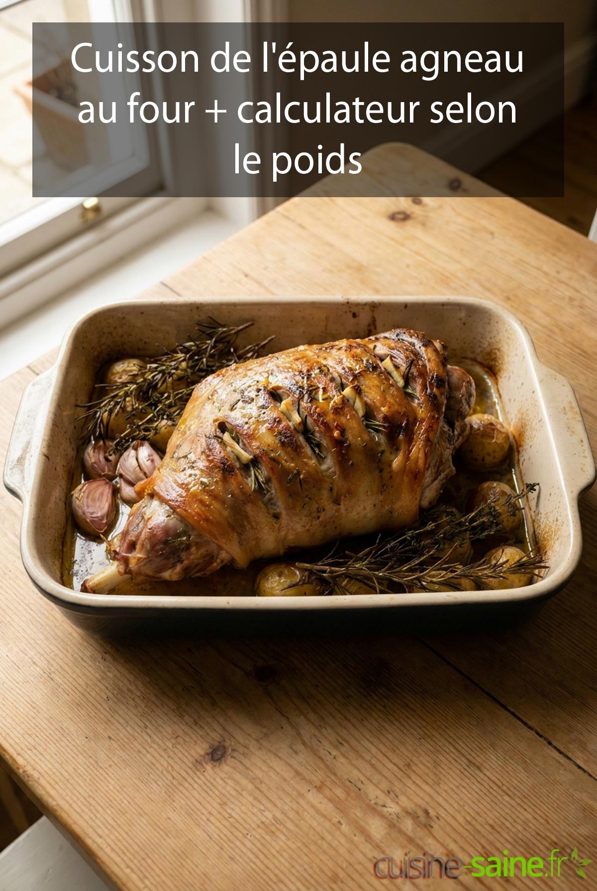 Cuisson de l'épaule agneau au four + calculateur selon le poids