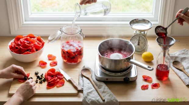 Sirop de coquelicot fait maison