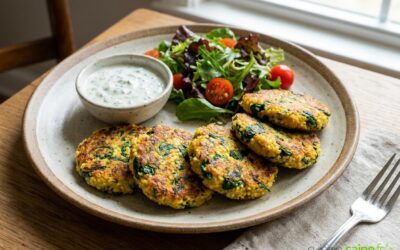 Galettes de millet aux épinards et herbes fraîches