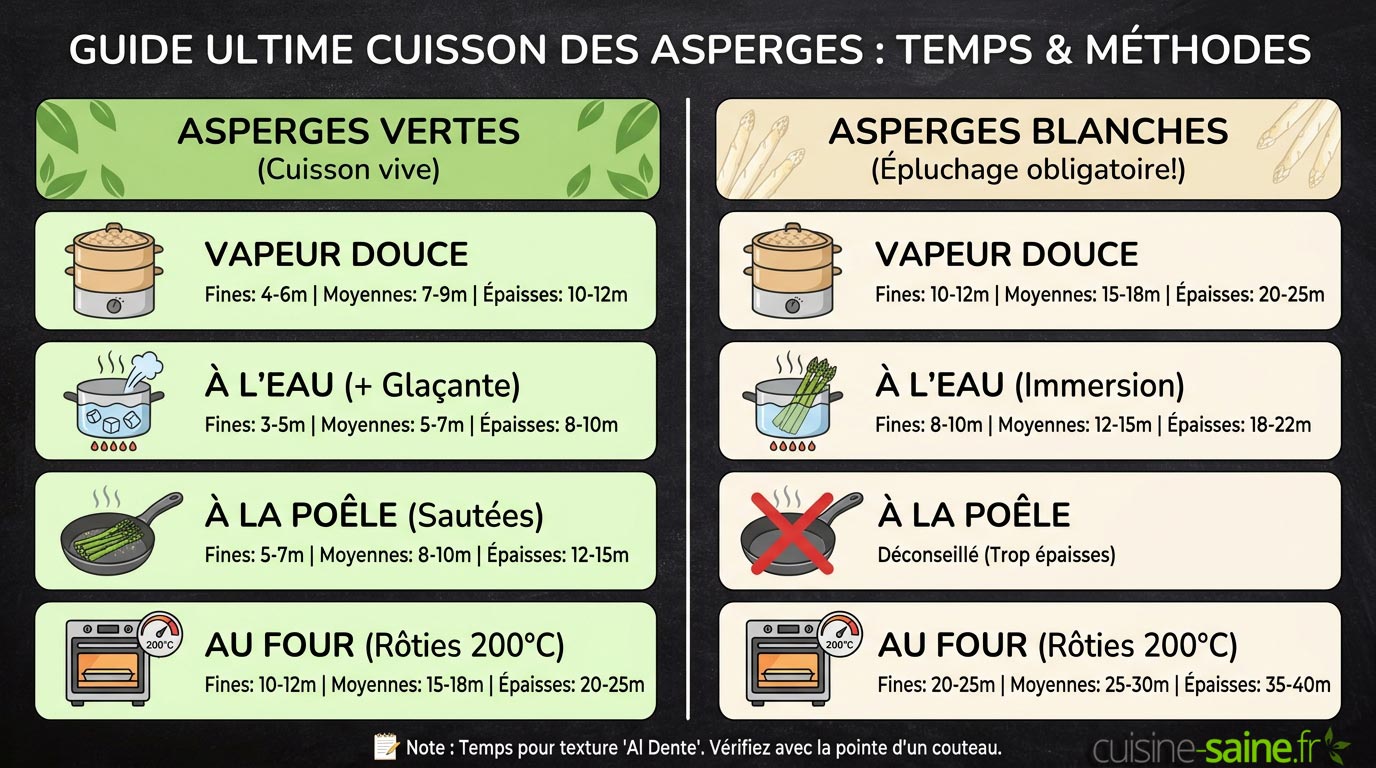 Infographie cuire les asperges