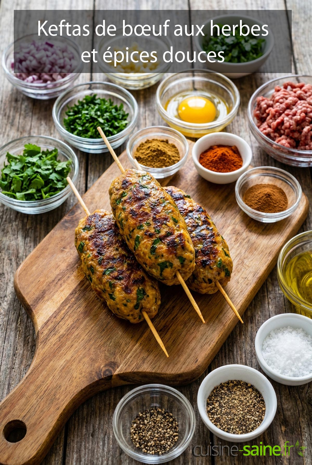 Keftas de bœuf aux herbes et épices douces
