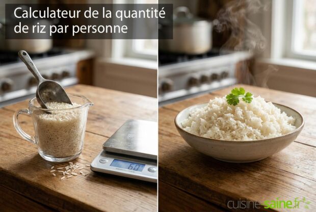 Quantité de riz par personne + calculateur